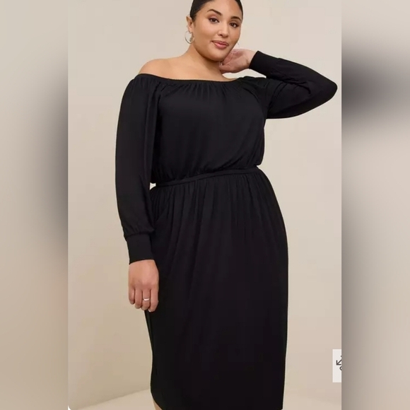 Torrid Midi Supersoft Slit Dress Black Size 3X 22-26 NWT - Picture 13 of 14